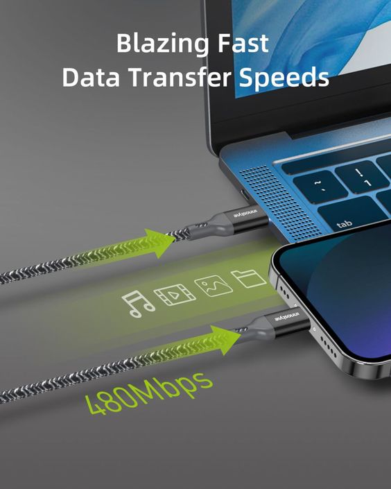 Cáp USB-C to Lightning MFI 1.5m Innostyle PowerFlex